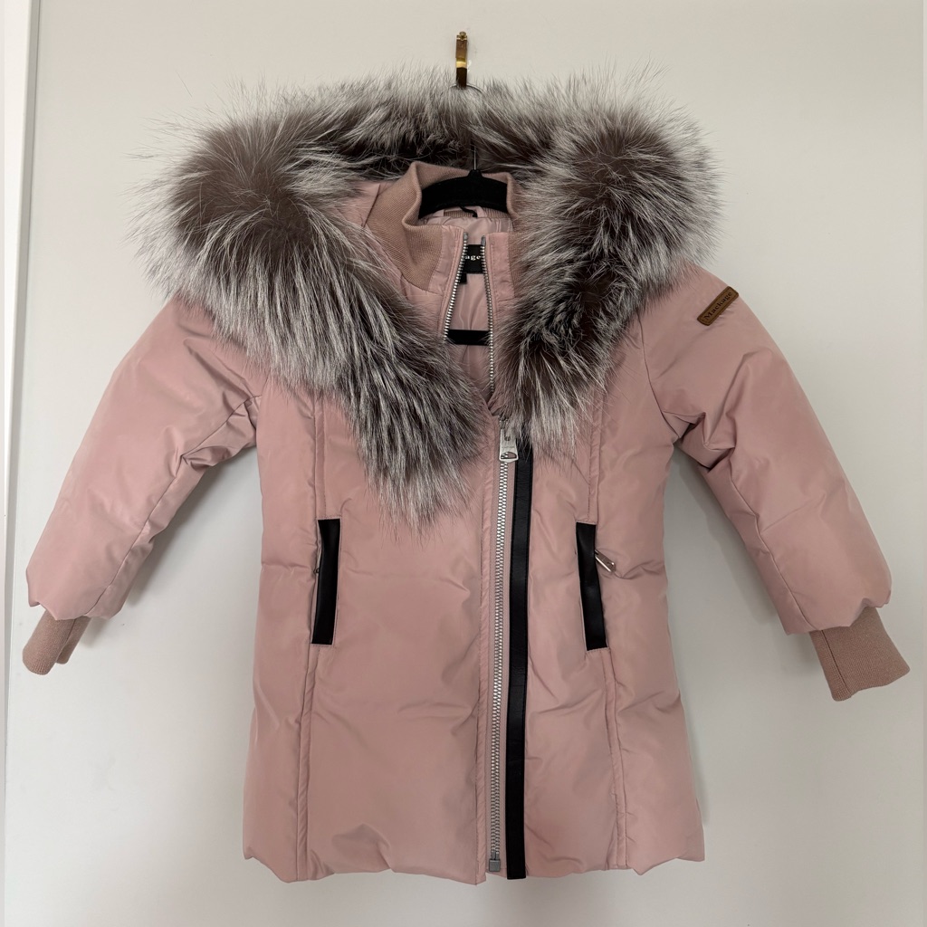 Kids Mackage Pink Coat With Fur (Size 2)